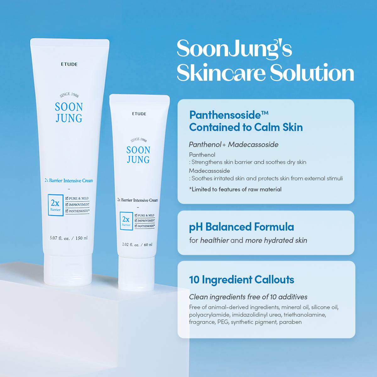 [ETUDE Official] Mother's Day Special | Soonjung Glow Up Essentials Set | Cleansing Milk Set(6.8 fl oz+3.4 fl oz)+pH5.5 Relief Toner 16.9 fl oz (500ml)+2x Barrier Intensive Cream 5.07 fl oz (150ml) | Panthenol, Madecassoside | Soothes dry skin