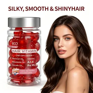 ECO Finest 40pcs pack of hair care vitamin capsules, Moroccan argan oil moisturizing leave-in hair oil, unisex hair care product, natural hair care, Valentine's Day gift