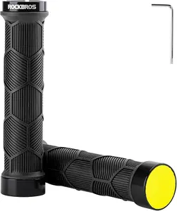 ROCKBROS Bike Grips, Bike Handle Grips, Double Lock-on High Gloss Reflector Bike Handlebar Grips Suit for BMX, MTB, Mountain, Folding Bike with 22mm Diameter