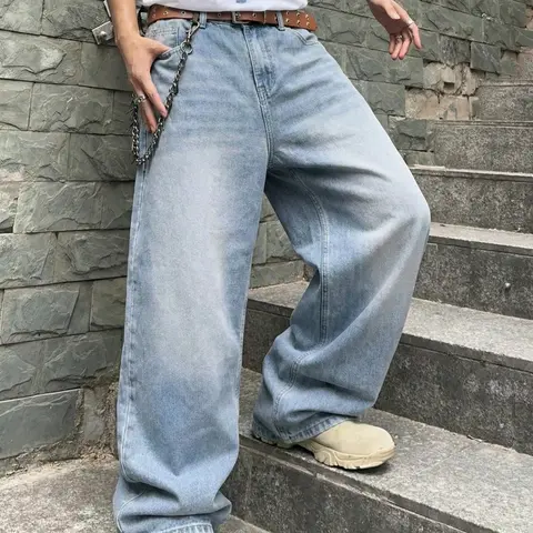 Men's Vintage Washed Loose Fit Wide Leg Jeans, Relaxed Fit Jeans, Y2K Street-Style Denim Pants, Perfect Gift for Boyfriend & Husband, Streetwear, Menswear