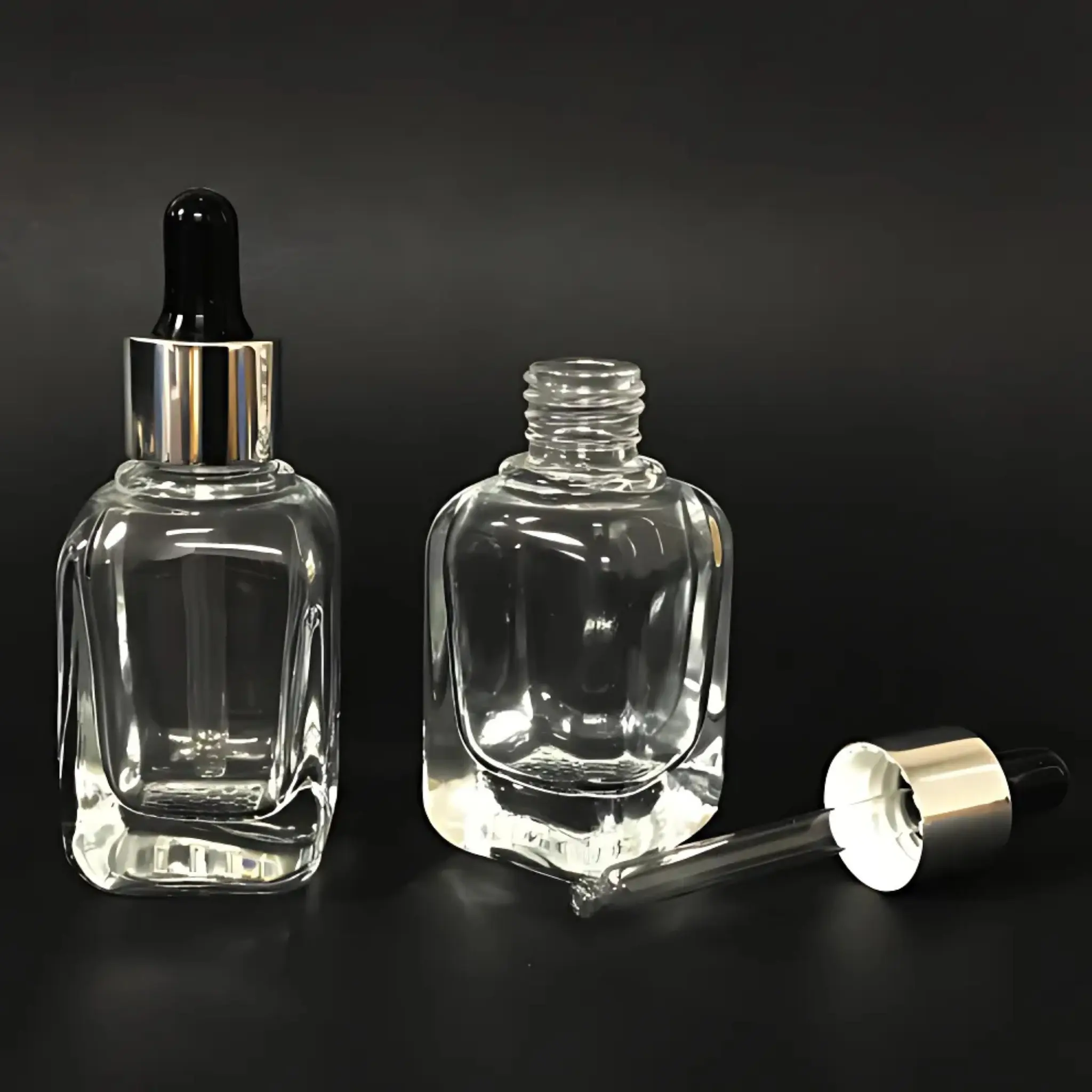 Clear Glass Bottle with Dropper 1.2oz for Cuticle Oil & Essential Oils