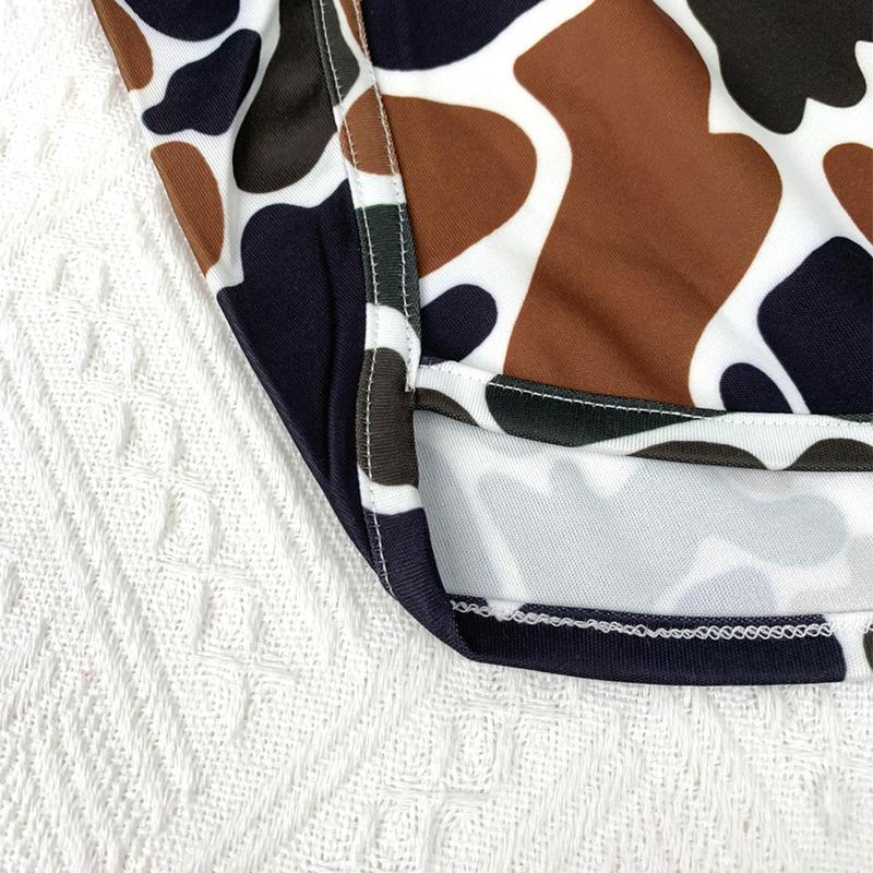 Viral Women's Camo Fitted Micro Shorts - Breathable Machine Washable Chic & Modern Versatile Summer Knit Fabric Bottoms with Vibrant Camouflage Pattern