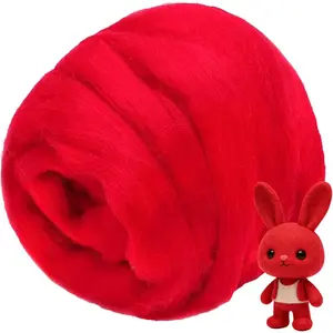 Red 3.5oz Soft Wool Batting for Needle Felting DIY Crafts Needle Felting Projects and Artwork