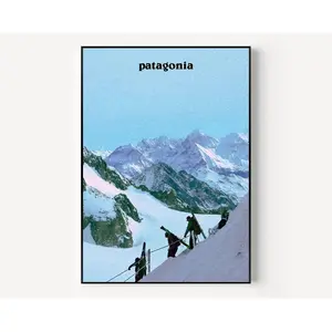 WAVEO  Patagonia Mountain Poster