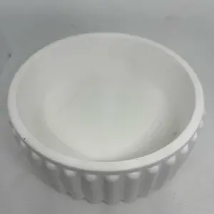 Ceramic Lamp Melt Dish | Ribbed Decor Bowl for Candle & Fragrance Warmers