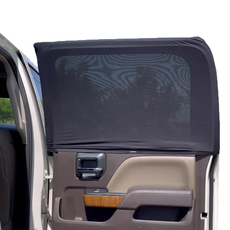 EcoNour Large Exterior Car Side Window Sunshade Screen (2pack Coverage, 40in x 24in) - Nylon Auto Accessory, UV-Filtering Mesh, Stretchable Breathable, Pull On Privacy, Heat Reduction for Cars/SUVs, Long Drives, Outdoor Activities