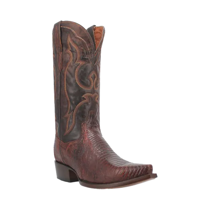 Dan Post Men's Hearst Cognac Lizard Snip Toe Western Boots DP3078