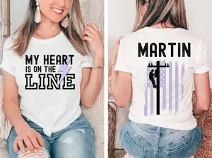 Personalized lineman shirt, I love my lineman shirt, line wife, custom mom tee, proud family shirt, girlfriend gift, linewife life, electric