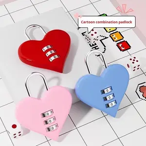 Heart-Shaped Password Lock Set, Ideal for Backpacks & Storage Cabinets, Essential Privacy Accessory for School Dormitories