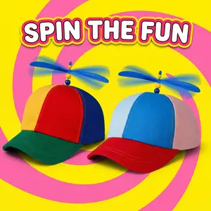 Unisex Rainbow Color Helicopter Propeller Cap Hat School Boy Fancy Dress Cap stylish hat Fun Design Unique Accessory