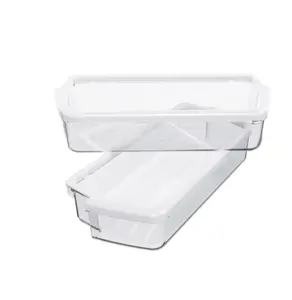 HECASA W10321304 Refrigerator Door Shelf for Whirlpool, 2PCS, Clear Plastic Organiser Racks