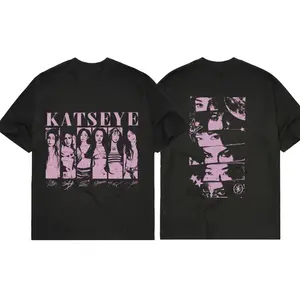 Katseye Graphic T-Shirt - 100% Premium Cotton, Trendy Fandom Streetwear Style, Bold Pink & Black Print, Soft Unisex Tee for Fans