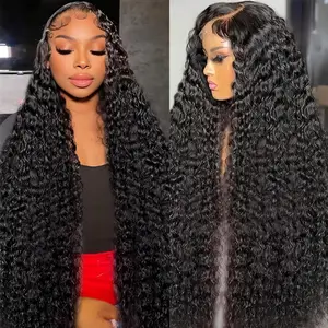 28inch Only $89.99 13x4 Deep Wave Lace Front Wigs Human Hair Wigs for Women 180 Density HD Transparent Deep Curly Lace Frontal Wigs Human Hair