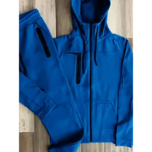 Men's 2-Piece Tracksuit Set - Stylish Zip-Up Hooded Sweatshirt and Matching Joggers - Comfortable Athletic Wear for Running and Fitness