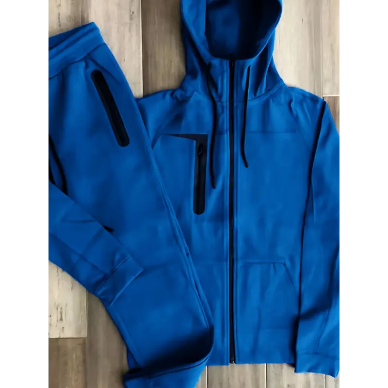 Men's 2-Piece Tracksuit Set - Stylish Zip-Up Hooded Sweatshirt and Matching Joggers - Comfortable Athletic Wear for Running and Fitness