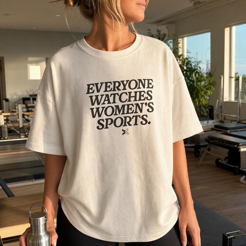 Everyone Watches Women's Sports Graphic Tee Plus Size Statement Shirt