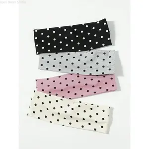 Women's 4-Pack Polka Dot Knit Headbands, Non-Slip Elastic Hair Bands, Cute Retro Style for Yoga, Workout and Daily Wear, Headbands For Women