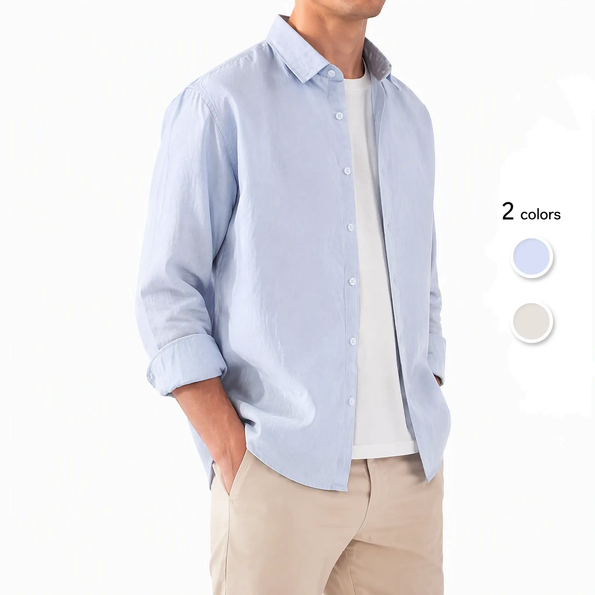 Gihuo Men's Lightweight Linen Shirt Jacket, Casual Cotton Jacket for Men, Lightweight Button Down Overshirt, Breathable Casual Outerwear for Spring Summer Fall