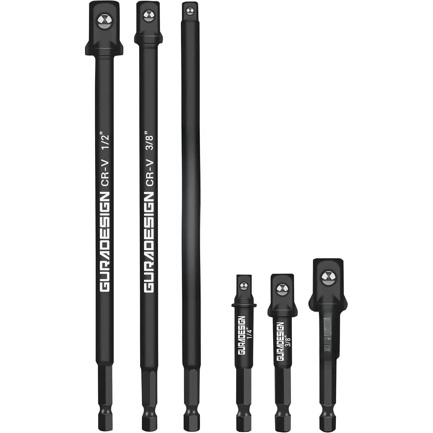 10 Long Impact Socket Adapter Set for Drill 6-, 10" and 3, Impact Grade Power Drill Sockets Adapter Set, 1/4", 3/8", 1/2" Hex Shank Impact Driver Socket Adapter.