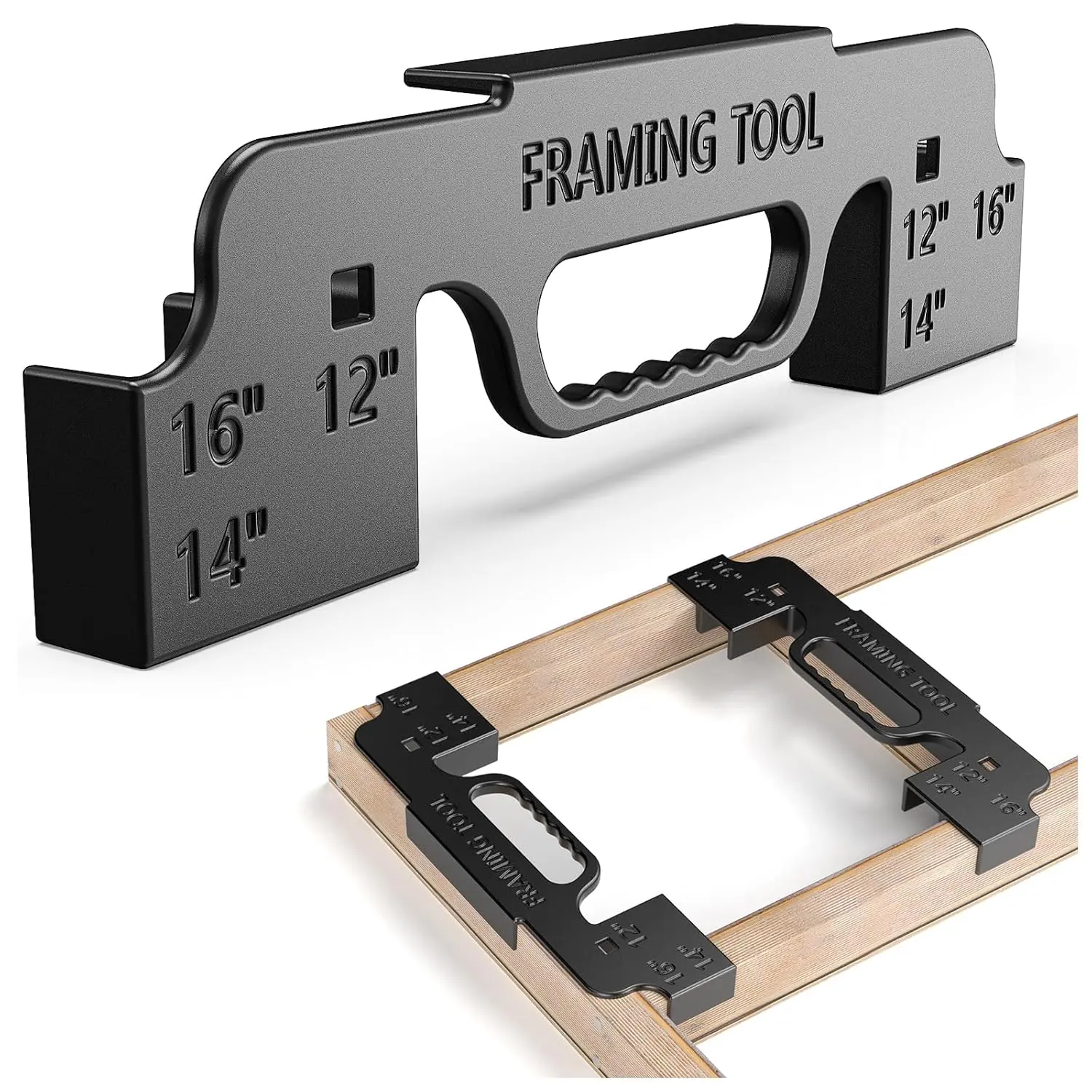 3 in 1 Metal Framing Tools,16 Inch  Center Framing Layout Tool,Cast  Framing Spacing Tool,Measurement Framing Jig for Walls,Roofs,Floors or Ladders
