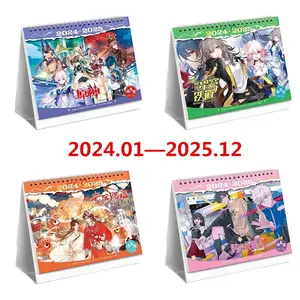 2025 Anime Link Click, Light and Night Calendar Chainsaw Man Cartoon Desk Calendars Fans Collection Gift 2024-2025