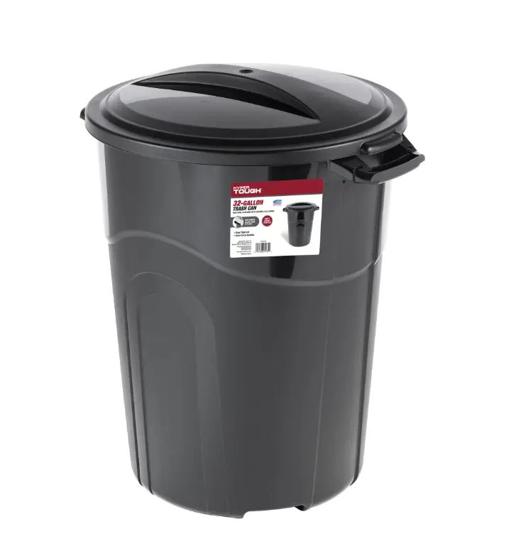 Hyper Tough 32 Gallon Heavy Duty Injection Molded Trash Can with Click Lock Lid