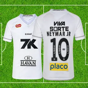 2526 Santos Home White Short Sleeve No. 10 Neymar Jr. Soccer Jersey