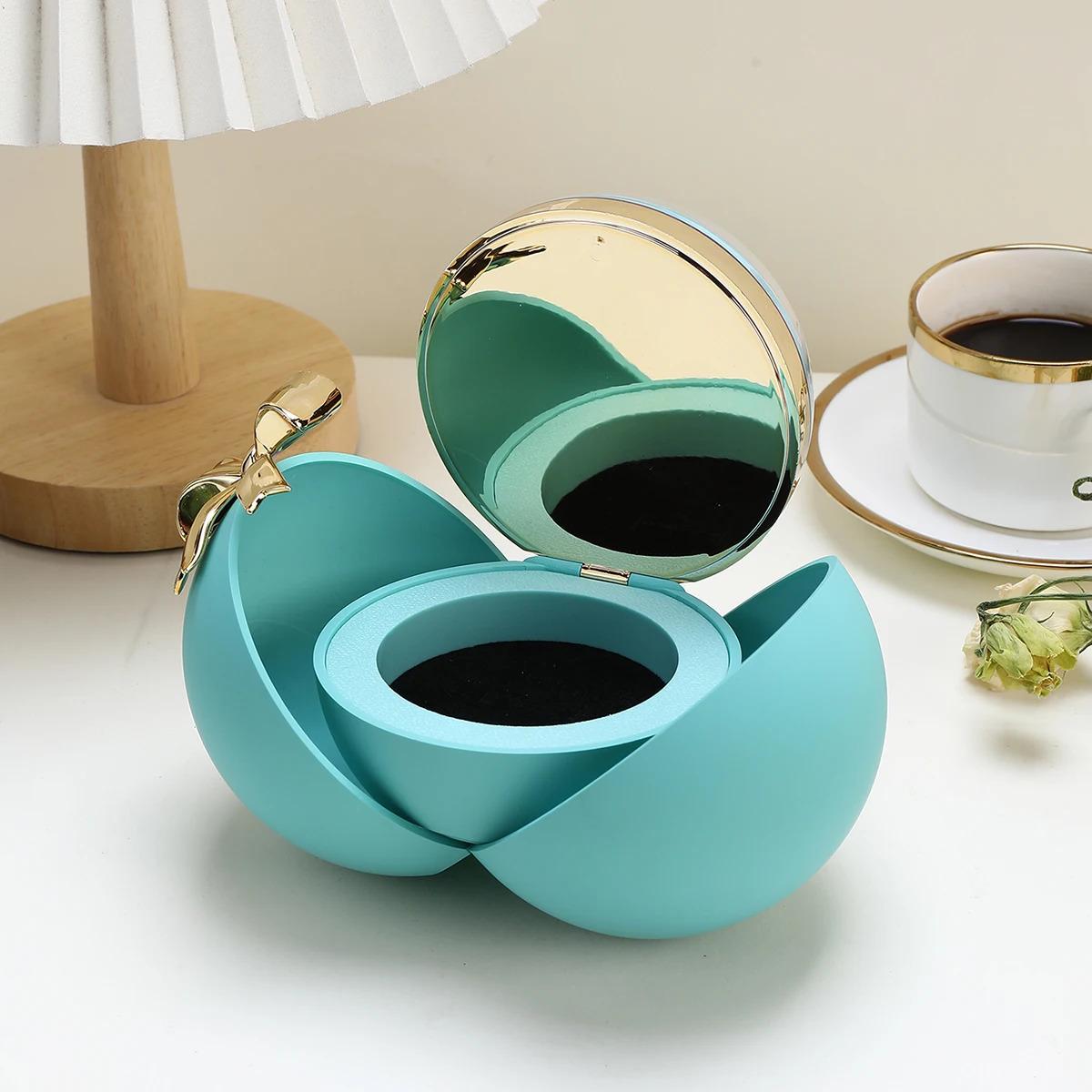 Round Bow Preserved Eternal Rose Gift Box Necklace Ring Pendant Jewelry Storage Box Valentine's Day Engagement Propo