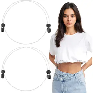 2 Pcs Adjustable Elastic Shirt Tuck Band for Women, Crop Tucking Bands to Change the Style of Your Tops, Shirt Stays Belt for Women