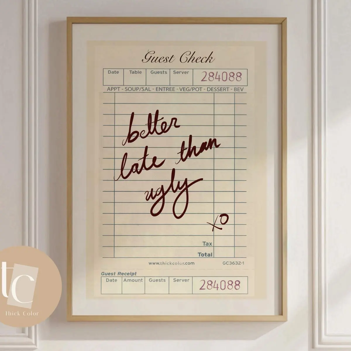 Better late than ugly wall art funny Print kitchen Wall Art Prints Hallway Posters kitchen living room Posters Unframed, Room Decor