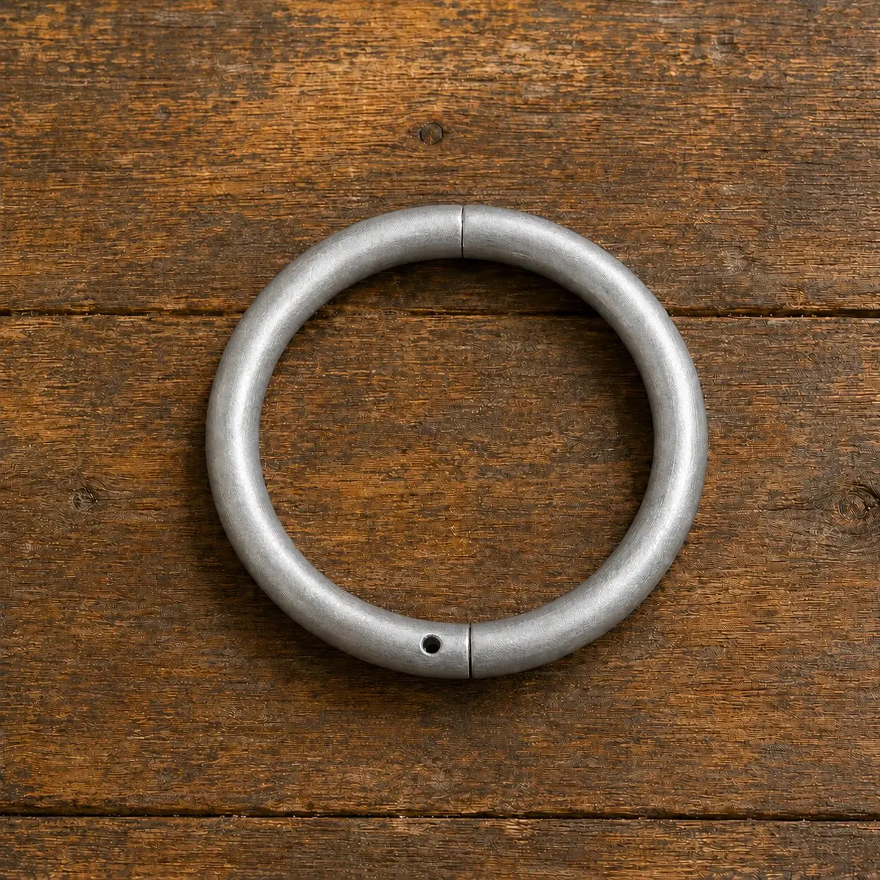 Satin Style - Silver Cowboy Bull Ring Bangle Bracelet