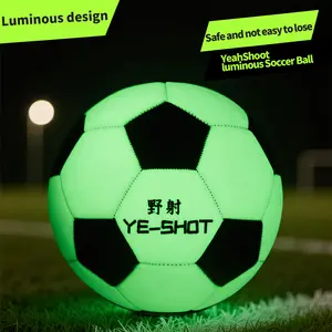 2026 New YeahShoot Durable Glow in the Dark Ball - Size 5 Soccer Football, Stunning Glow Effect, Premium Synthetic Material, Fluorescent Night Visibility with Pump & Storage Bag, Great Holiday Gift for Lovers