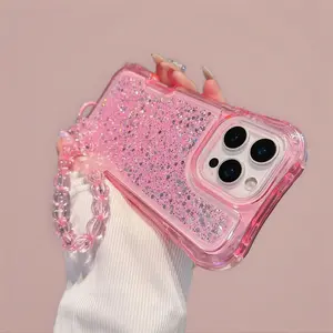 Halloween Gifts iPhone 17 16 15 14 13 Pro Max Plus Anti-Fall Glitter MageSafe Case with Bracelet for Girls Shockproof Protective Cover Cellphone Casing Smartphone Protection Protector Screen Protector phone case phone cases