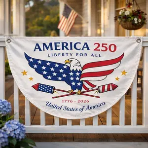 Patriotic Outdoor Banner, 250th Freedom of USA, America 250th Anniversary Fan Flag July 4th