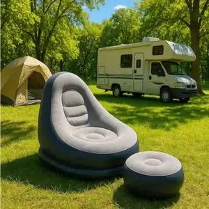 Soft Comfort Inflatable Bean Bag Sofa, Large Size Living Room Air Couch, Portable Outdoor Camping Inflatable Chair
