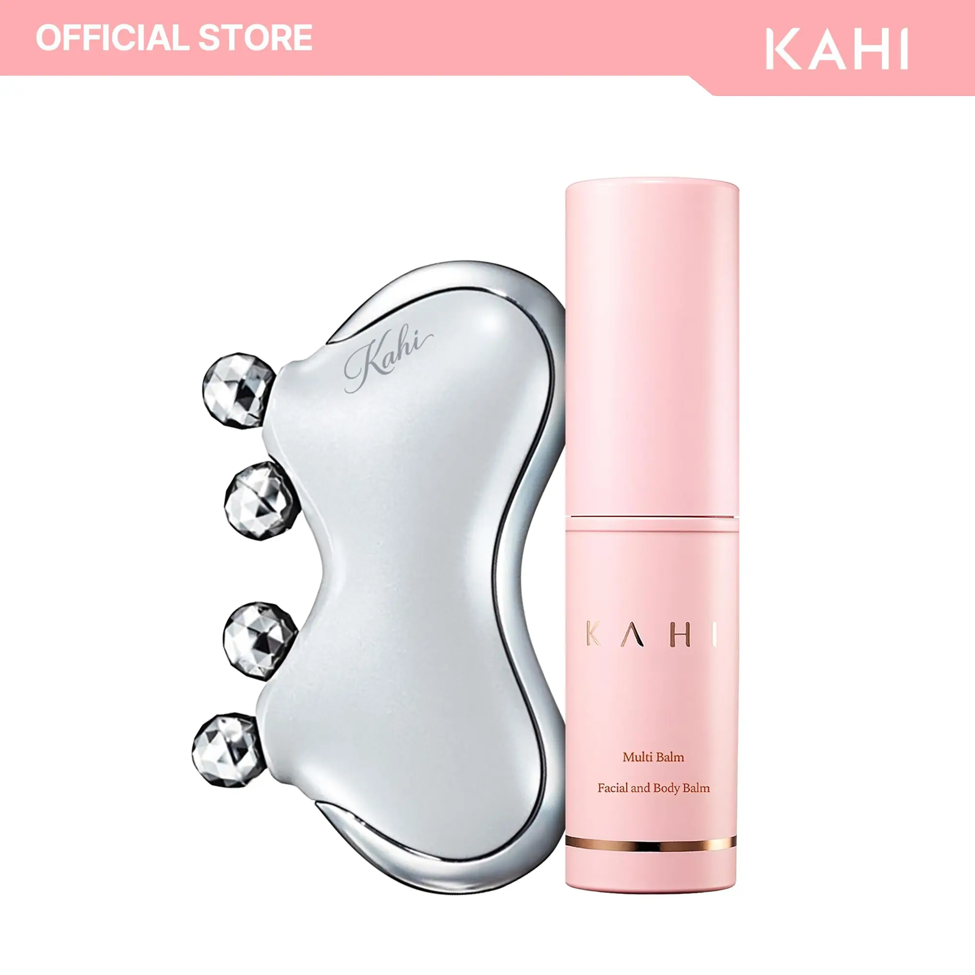 KAHI CAXA M1 Pearl Gua Sha Collection (White) + KAHI Multi Balm Stick