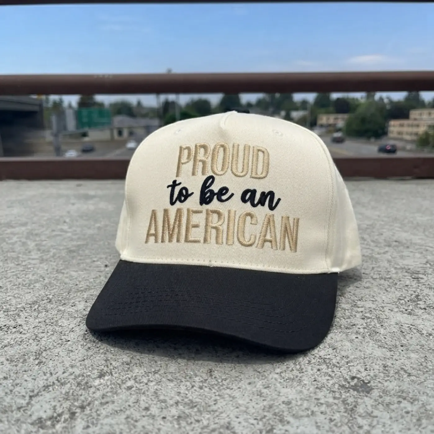 Proud to Be an American Embroidered Trucker Hat | Patriotic USA Cap for 4th of July, Memorial Day & Everyday Wear