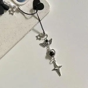 Cute Star & Wing & Heart Design Charms Phone Chain, Cell Phone Charm, Fashionable Phone Lanyard, Mobile Phone Strap for Women & Girls, Mobile Phone Decoration Accessories
