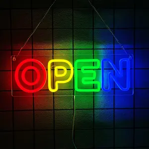 Neon Signage for Business Visibility Day and Night, Bar Lights Coffee Shop Window Open Sign, Storefront Glass Door Open Sign
