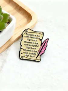 Bookish Rhysand Enamel Alloy Brooch Pin | "Rhysand is the Most Handsome/Delightful/Cunning High Lord" Brooch | ACOTAR-Inspired Lapel Pin for Fantasy Book Lovers | Gift for Sarah J. Maas Enthusiasts | Fashion Accessory