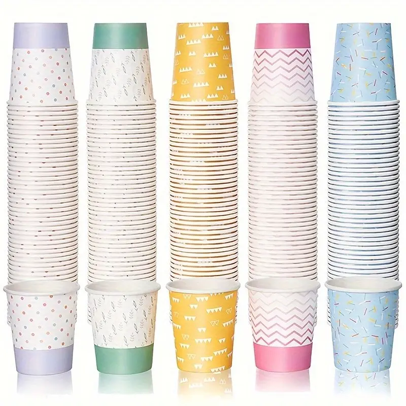 100pcs 5oz Paper Cups, Disposable Bathroom Cups, Drinking Cups, Party Cups, Blue Small Mouthwash Cups, Espresso Coffee Cups, Ideal for Parties, Picnics, Bbqs, Travel