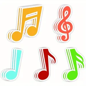 50 Pcs Music Note Cutouts 3.15X4.72 Inch 5 Different Musical Notes Shape Cut Out for Music Concert Theme Party Birthday School Classroom Bulletin Board Craft Home Wall Decor