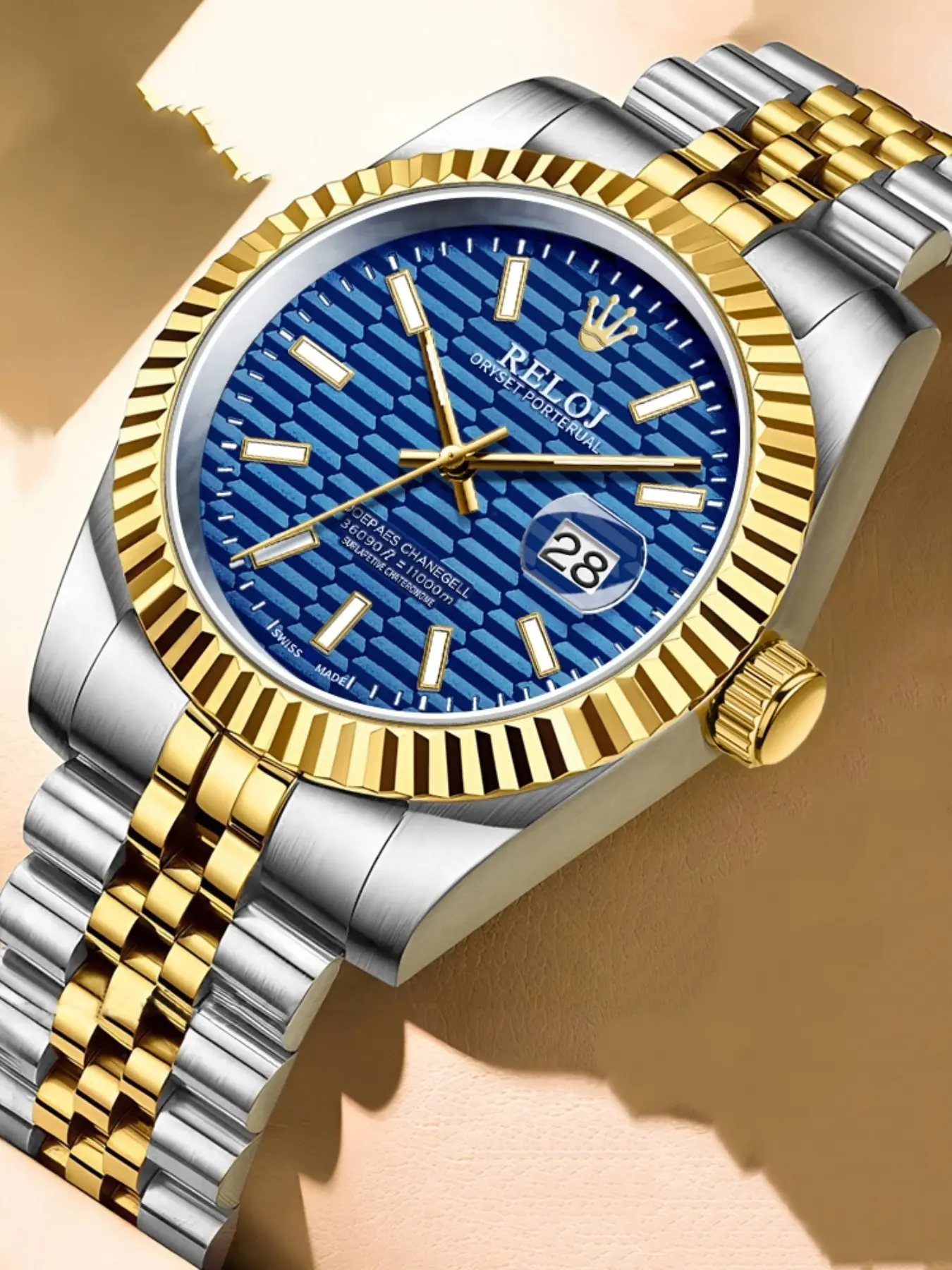 New Log Series Luxury Business Men's Watch, Quartz Waterproof Calendar Steel Band Butterfly Clasp, Fashion Casual Elegant Gift, Quartz Analog Watch, Fashion Wristwatch, Quartz Wristwatches, Business Fashion Watches