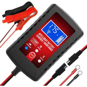 1.75-Amp Car Battery Charger, 6V and 12V Smart Fully Automatic Battery Charger Maintainer, Trickle Charger, Battery Desulfator for Car, Lawn Mower, Motorcycle, Boat, Marine Lead Acid Batteries