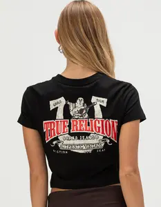 TRUE RELIGION Logo Womens Baby Tee