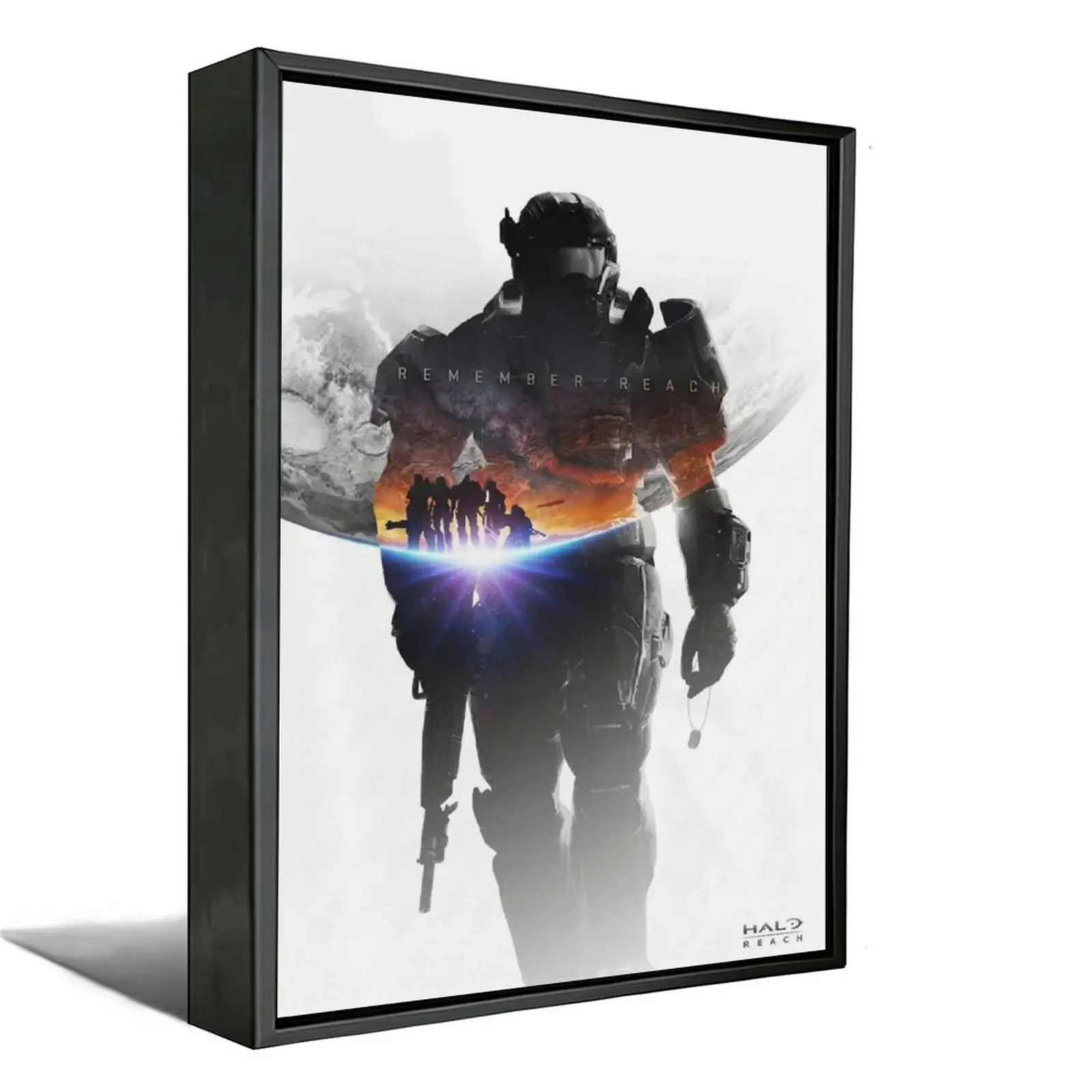 "Halo: Reach" Aluminum Canvas Poster with Wooden Frame - High-Definition Game Artwork, Waterproof Home Decor Decoration, E-Sports Enthusiast Gift, Artistic Elegance, Versatile Home Supplies Wall Art