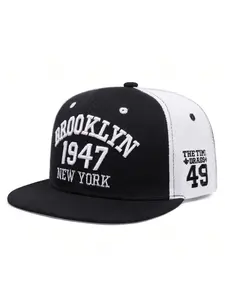 2026 New Simple and Fashionable Baseball Hat Trucker Style Hat BROOKLYN 1947 Embroidered Hip Hop Hat Outdoor Leisure Sports Skateboard Hat Daily Commuter Decorative Hat Sunshade Hat Male Female Same Style Creative Flat Edge Hat
