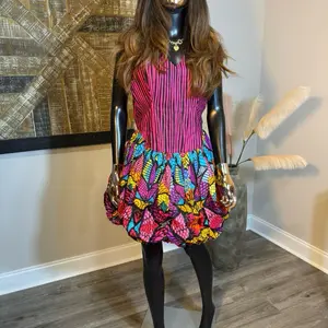Aso Élan Lerato Bubble Dress – African Print Bubble Skirt Mini