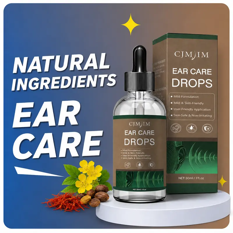 CJMJIM Ear Care Drops 30ml, Tinnitus Relief Ear Drops, Ear Cleaning and Earwax Removal Formula, Helps Soothe Ear Ringing and Discomfort, Daily Ear Hygiene Support, Gentle Ear Health Solution for Adults