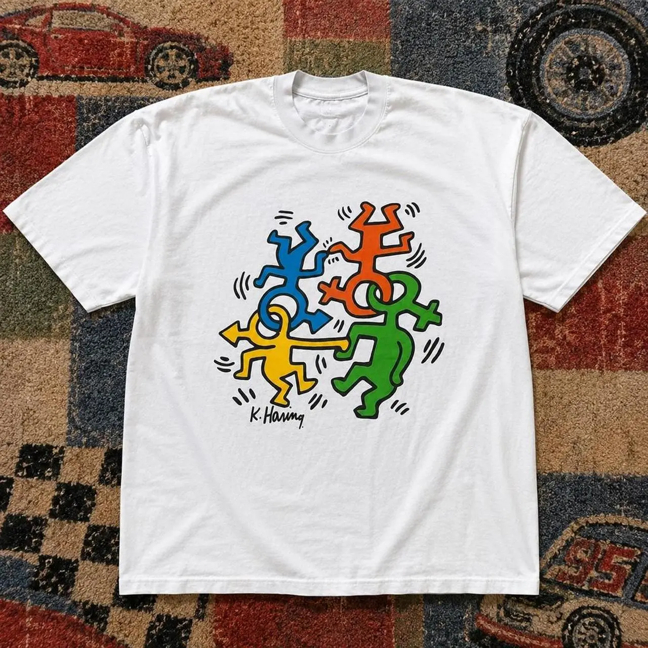 Keith Haring Dancing People Traffic Light Graphic T shirt and Baby Tee | Vintage 80s Pop Art Modern Streetwear | Aesthetic Artist Graphic Tee
